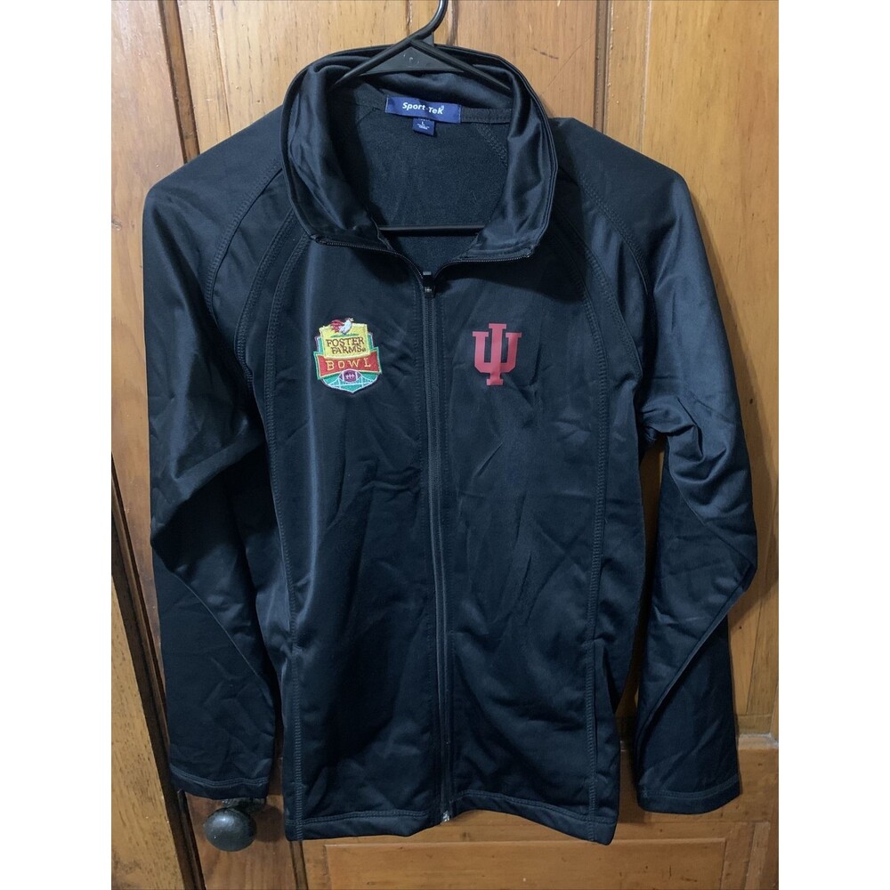 Sports Tek Black IU Hoosiers Zip Up Jacket Youth Large Foster Farms Bowl